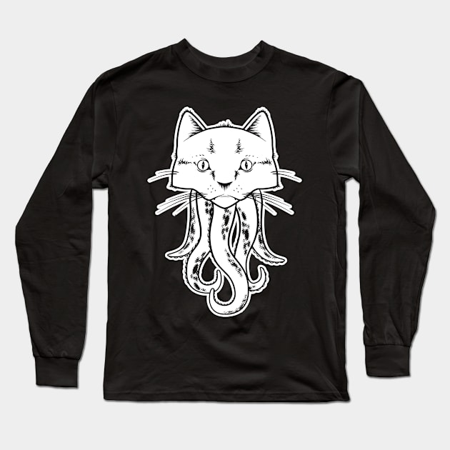 Funny Cthulhu Cathulhu tentacat tentacle cat anime meme Long Sleeve T-Shirt by CaptainHobbyist